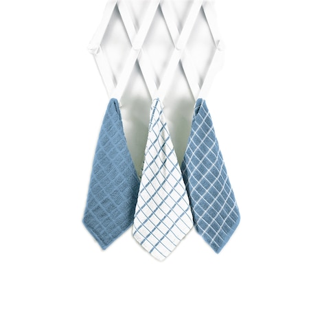 Ritz Ritz Federal Blue Cotton Check Kitchen Towel 3 pk 82424